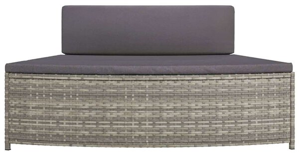 VidaXL 2 db szürke polyrattan pezsgőfürdő pad párnával