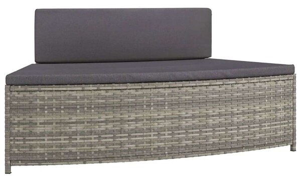 VidaXL 2 db szürke polyrattan pezsgőfürdő pad párnával