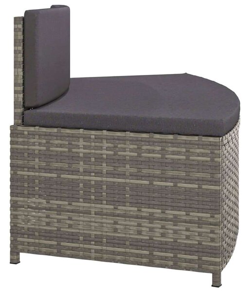 VidaXL 2 db szürke polyrattan pezsgőfürdő pad párnával