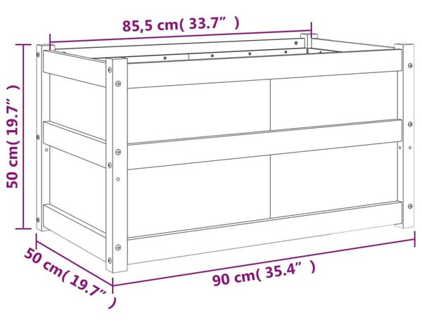 VidaXL Virágláda - 2 db - 90x50x50 cm - Fenyőfa
