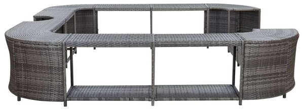 VidaXL Pezsgőfürdő Keret - Polyrattan - Szürke - 268x268 cm