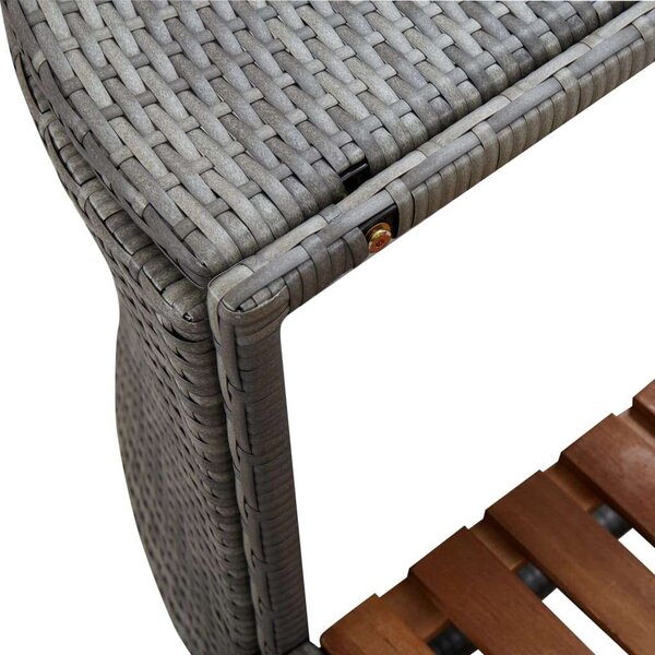 VidaXL Pezsgőfürdő Keret - Polyrattan - Szürke - 268x268 cm