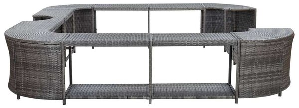 VidaXL Pezsgőfürdő Keret - Polyrattan - Szürke - 268x268 cm