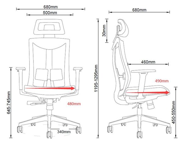 Maclean Ergo Office ER-414 Ergonomikus Irodaszék - Fekete