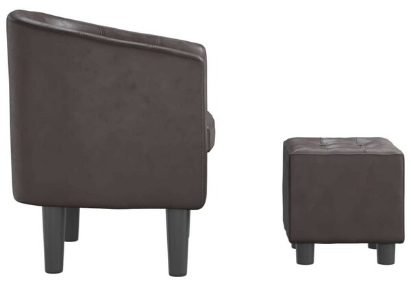 VidaXL Barna Kagylófotel Lábtartóval