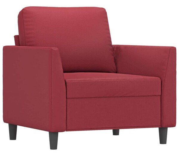 VidaXL bordó műbőr kanapéfotel lábtartóval 60 cm