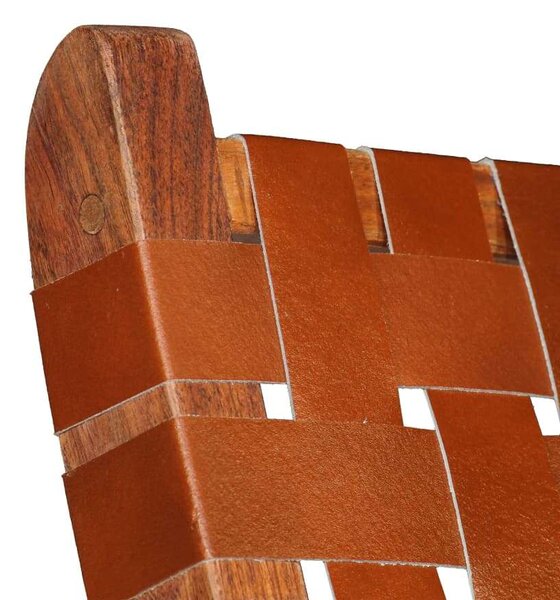 VidaXL Bőr Szék - Összecsukható - Barna