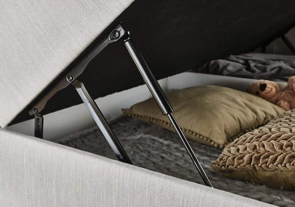 Világosszürke boxspring ágy tárolóhellyel 160x200 cm Catania - Meise Möbel