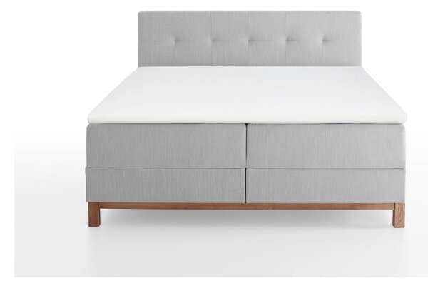 Világosszürke boxspring ágy tárolóhellyel 160x200 cm Catania - Meise Möbel