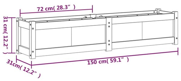 VidaXL Virágláda - Fenyőfa - 150cm