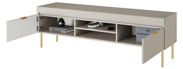 Sentia TV-szekrény 157 cm - kasmír / aranysárga lábak