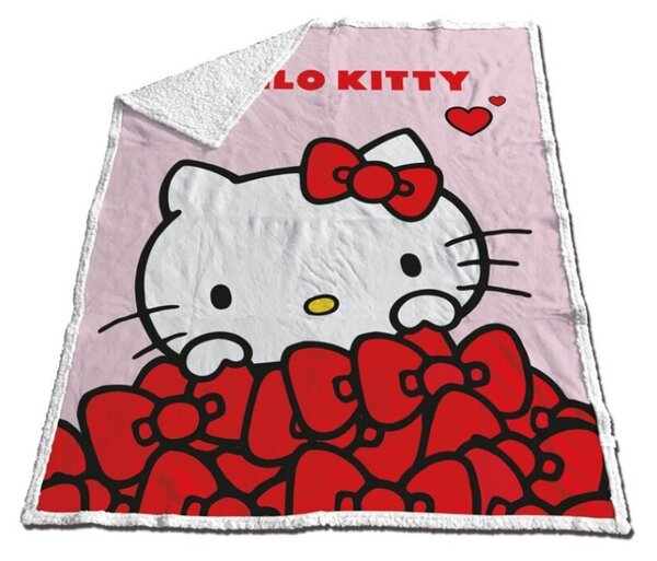Hello Kitty Bow sherpa takaró 130x170cm