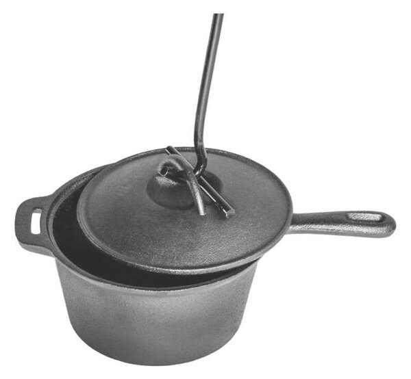 Öntöttvas BBQ Grill szett fa dobozos 6+1 részes