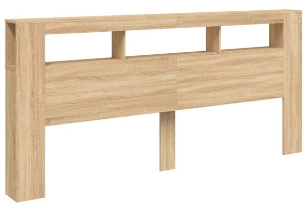 VidaXL sonoma-tölgyszínű szerelt fa LED-es fejtámla 220x18,5x103,5 cm