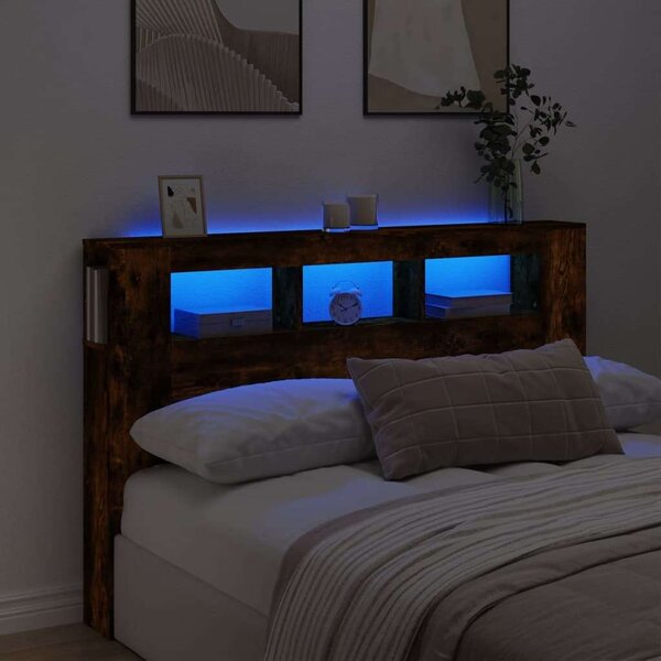 VidaXL LED Fejtámla Polcokkal - 160cm