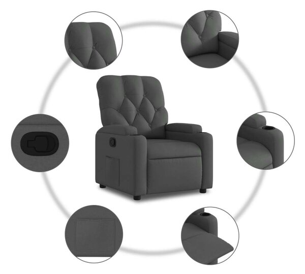 VidaXL Dönthető Fotel - Sötétszürke Szövet