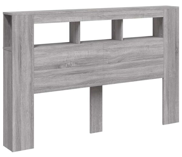 VidaXL szürke sonoma szerelt fa LED-es fejtámla 160x18,5x103,5 cm