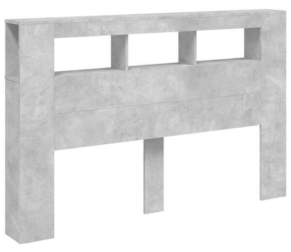VidaXL LED Fejtámla Polcokkal - 160 cm - Betonszürke