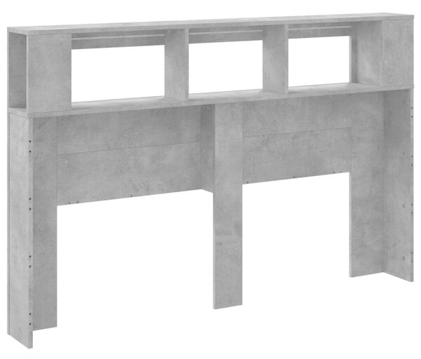 VidaXL LED Fejtámla Polcokkal - 160 cm - Betonszürke