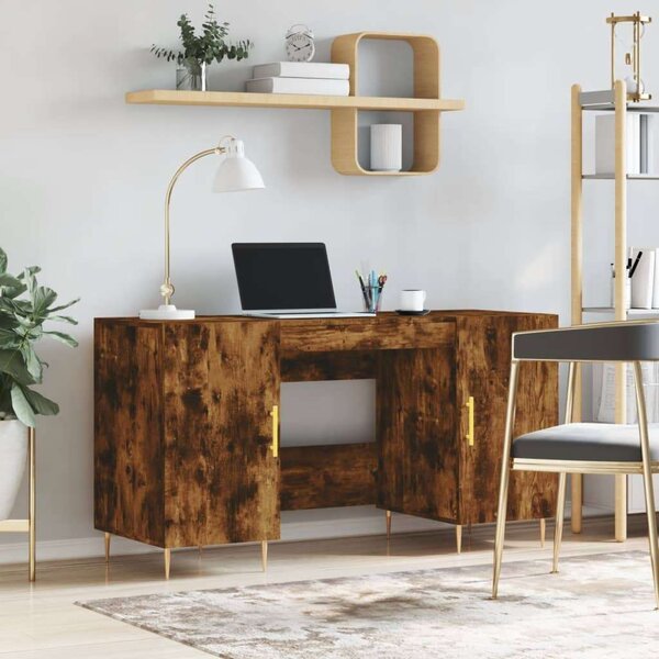 VidaXL füstös tölgy színű szerelt fa íróasztal 140x50x75 cm