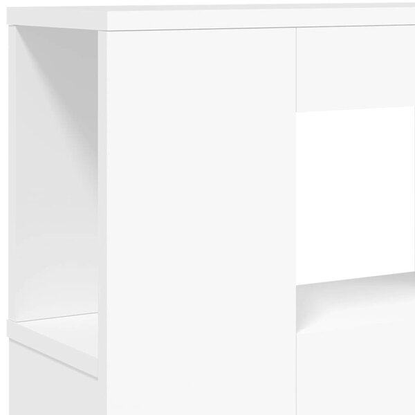 VidaXL LED-es Fejtámla polcokkal - Fehér - 160cm