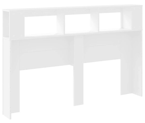 VidaXL LED-es Fejtámla polcokkal - Fehér - 160cm