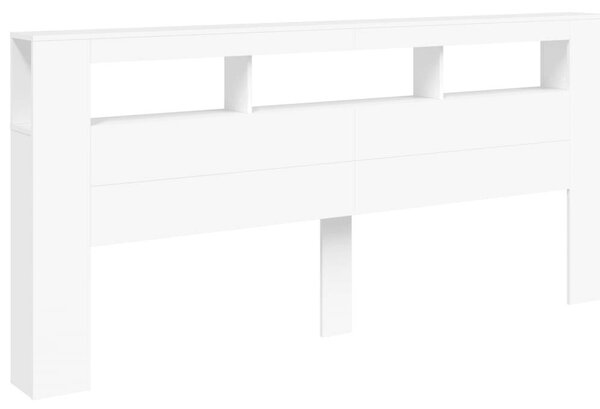 VidaXL fehér szerelt fa LED-es fejtámla 220x18,5x103,5 cm