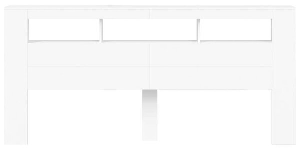 VidaXL fehér szerelt fa LED-es fejtámla 220x18,5x103,5 cm