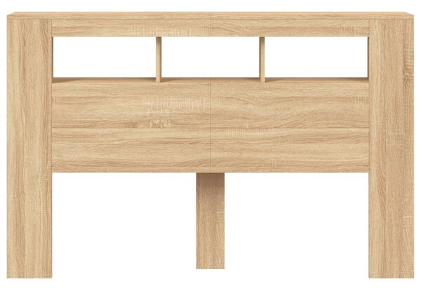 VidaXL sonoma-tölgyszínű szerelt fa LED-es fejtámla 160x18,5x103,5 cm