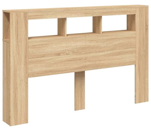 VidaXL sonoma-tölgyszínű szerelt fa LED-es fejtámla 160x18,5x103,5 cm