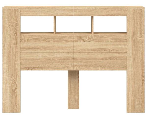 VidaXL sonoma-tölgyszínű szerelt fa LED-es fejtámla 140x18,5x103,5 cm