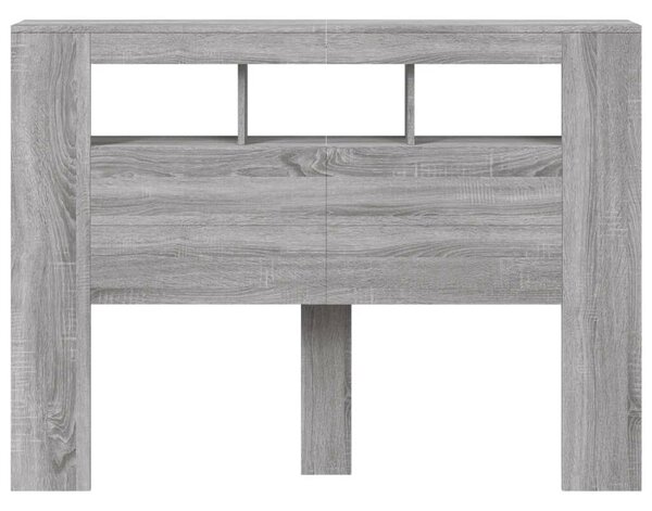 VidaXL szürke sonoma szerelt fa LED-es fejtámla 140x18,5x103,5 cm