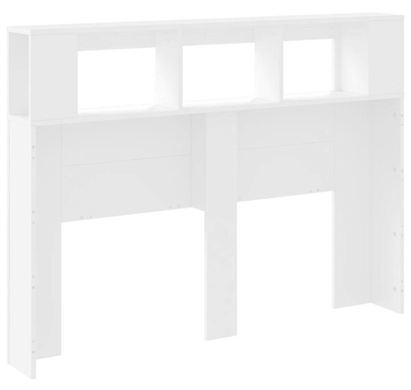 VidaXL LED-es Fejtámla - Polcokkal - Fehér - 140x18,5x103,5cm