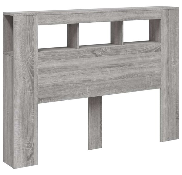 VidaXL szürke sonoma szerelt fa LED-es fejtámla 140x18,5x103,5 cm