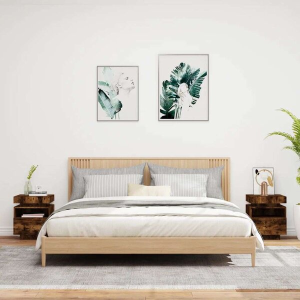 VidaXL LED Éjjeliszekrény 2 db - Sonoma Tölgy - 40x39x48,5cm