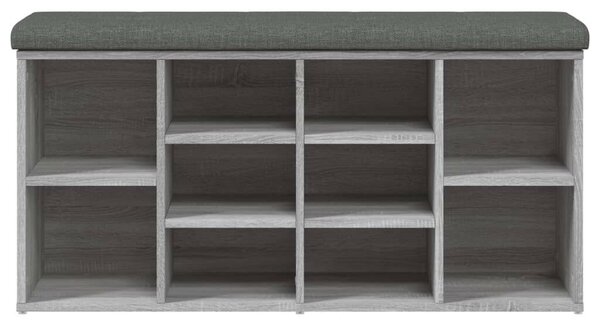 VidaXL szürke sonoma színű szerelt fa cipőtároló pad 102 x 32 x 50 cm