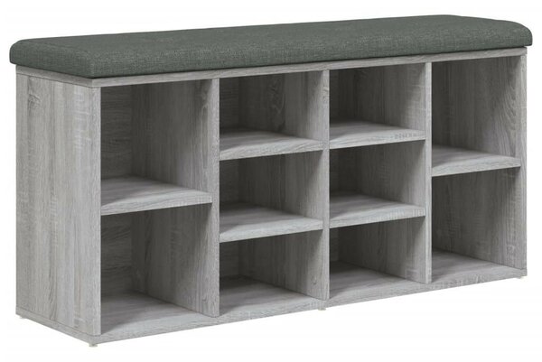 VidaXL szürke sonoma színű szerelt fa cipőtároló pad 102 x 32 x 50 cm
