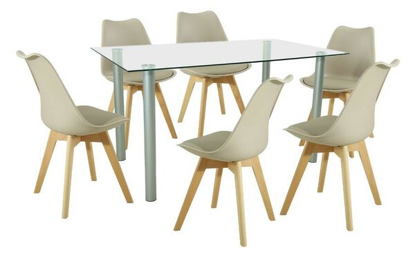 Midori 6+1 étkező garnitúra bézs
