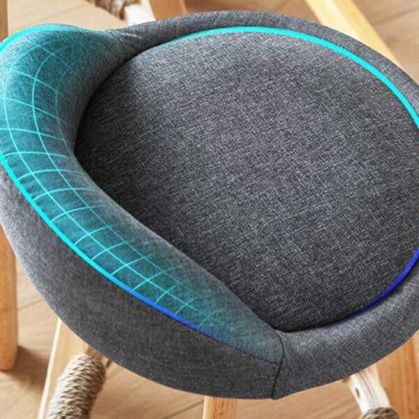 2 db bárszék szett, Quasar & Co.® LOFT, forgatható, 360°-os forgórendszerrel, magas kialakítás, textil/fa/szivacs kárpitozás, alkalmas konyhába, 37x37x80 cm, szürke