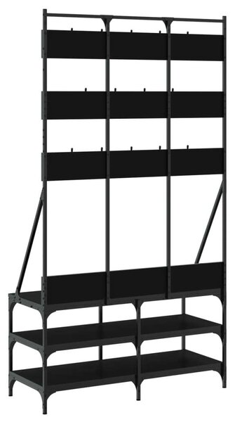 Ruhásszekrény Cipőpolccal - Fekete - 100x40x184 cm