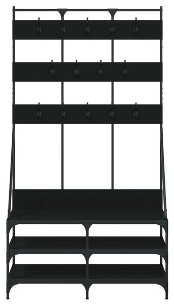 Ruhásszekrény Cipőpolccal - Fekete - 100x40x184 cm