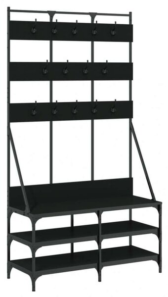 Ruhásszekrény Cipőpolccal - Fekete - 100x40x184 cm