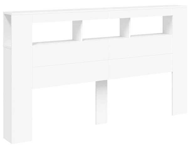 VidaXL LED Fejtámla Polcokkal - Fehér - 180cm
