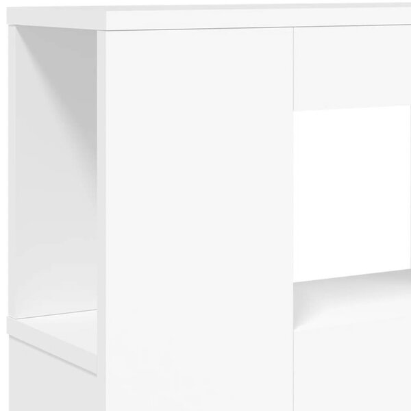 VidaXL LED Fejtámla Polcokkal - Fehér - 180cm