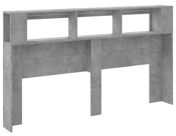 VidaXL LED Fejtámla Polcokkal - Beton Szürke - 180cm
