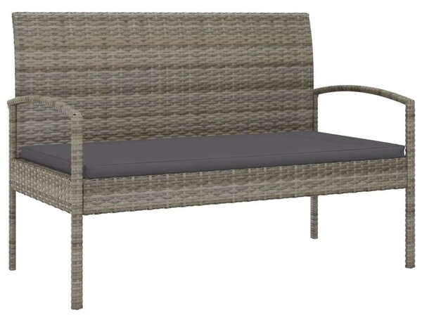 Polyrattan Kerti Pad - Szürke - 105 cm