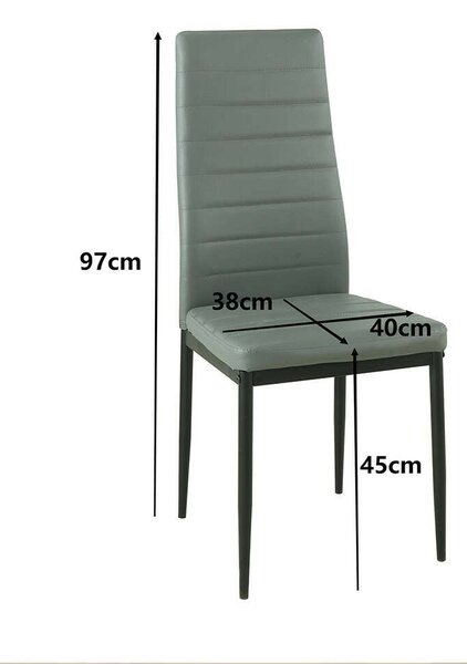 Verna 6+1 Étkezőgarnitúra - Üveg asztal, Szürke Székek - 140cm