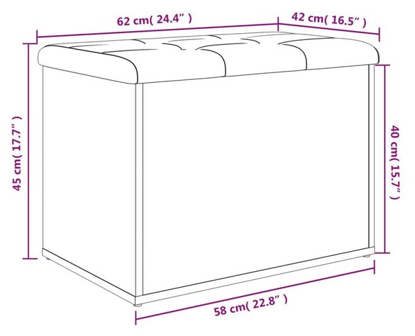 VidaXL Tárolós Pad - Sonoma Tölgy - 62x42x45 cm