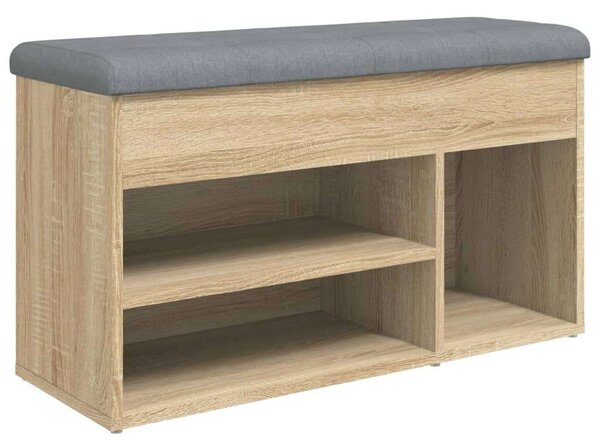 VidaXL sonoma tölgy színű szerelt fa cipőtároló pad 82 x 32 x 45,5 cm