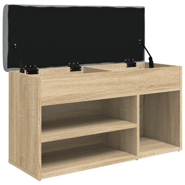 VidaXL sonoma tölgy színű szerelt fa cipőtároló pad 82 x 32 x 45,5 cm
